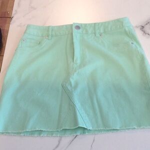 Forever 21 light green mini skirt, small.